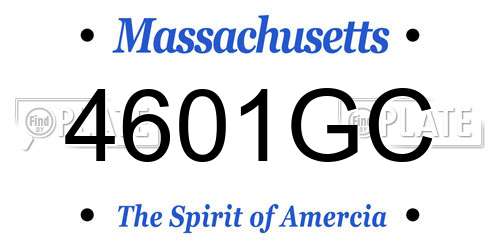 4601GC Massachusetts License Plate