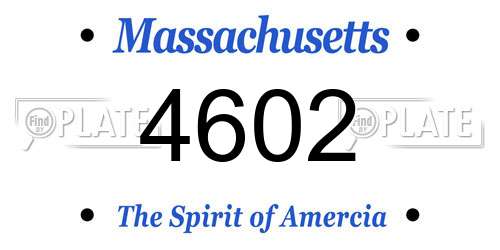 4602 Massachusetts License Plate