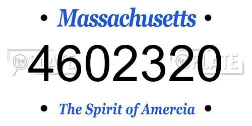 4602320 Massachusetts License Plate