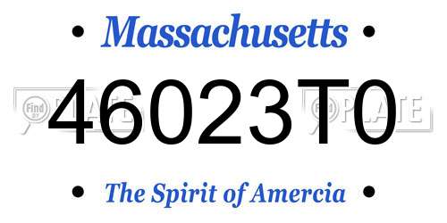 46023T0 Massachusetts License Plate