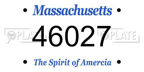 46027 Massachusetts License Plate