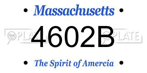 4602B Massachusetts License Plate