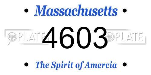 4603 Massachusetts License Plate