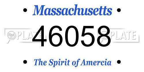 46058 Massachusetts License Plate