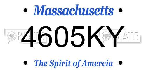 4605KY Massachusetts License Plate