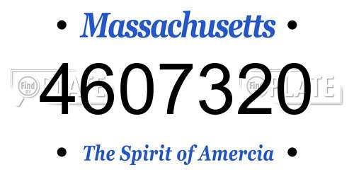 4607320 Massachusetts License Plate