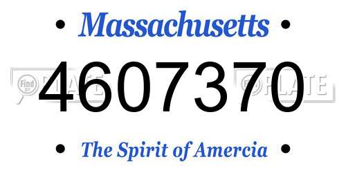 4607370 Massachusetts License Plate