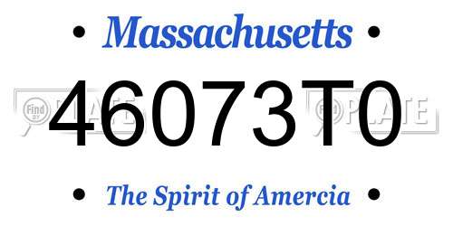 46073T0 Massachusetts License Plate