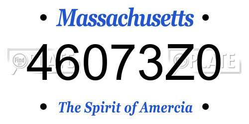 46073Z0 Massachusetts License Plate