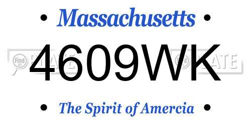 4609WK Massachusetts License Plate
