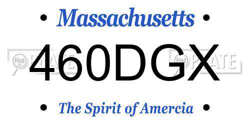 460DGX Massachusetts License Plate