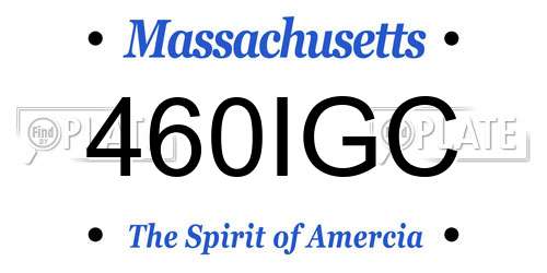 460IGC Massachusetts License Plate