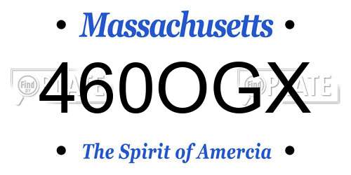 460OGX Massachusetts License Plate