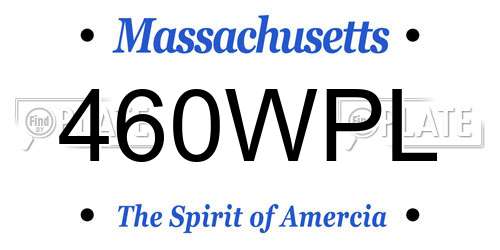 460WPL Massachusetts License Plate