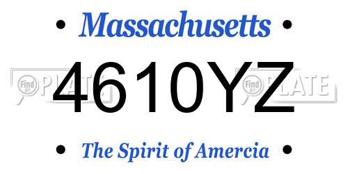 4610YZ Massachusetts License Plate