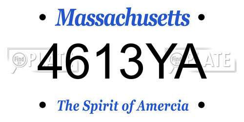 4613YA Massachusetts License Plate