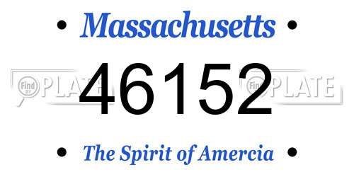 46152 Massachusetts License Plate