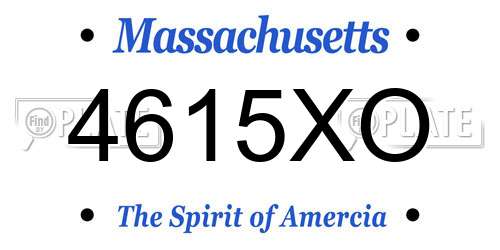 4615XO Massachusetts License Plate