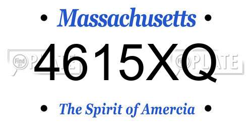 4615XQ Massachusetts License Plate
