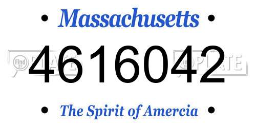 4616042 Massachusetts License Plate