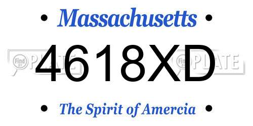 4618XD Massachusetts License Plate