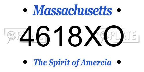 4618XO Massachusetts License Plate