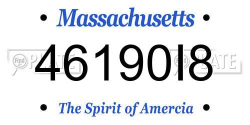 46190I8 Massachusetts License Plate
