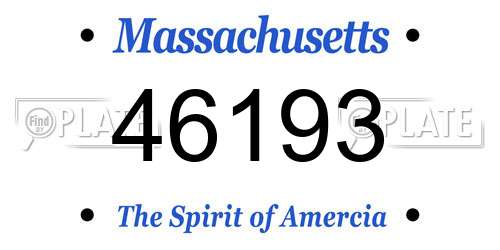 46193 Massachusetts License Plate