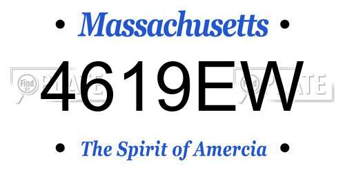 4619EW Massachusetts License Plate