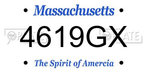 4619GX Massachusetts License Plate