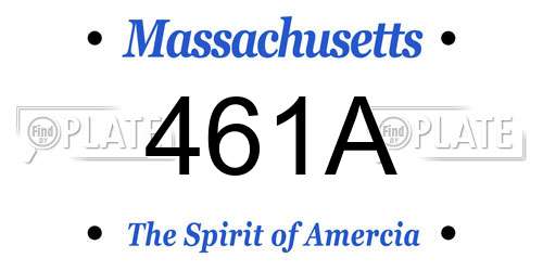 461A Massachusetts License Plate