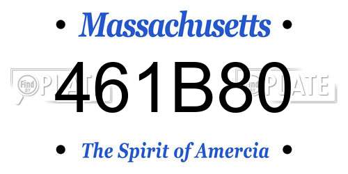 461B80 Massachusetts License Plate