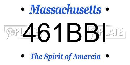 461BBI Massachusetts License Plate