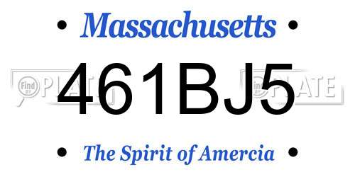 461BJ5 Massachusetts License Plate