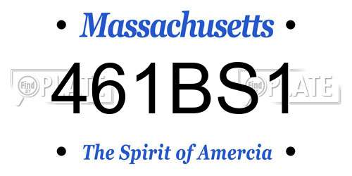 461BS1 Massachusetts License Plate
