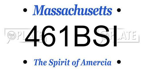 461BSI Massachusetts License Plate