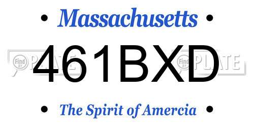 461BXD Massachusetts License Plate