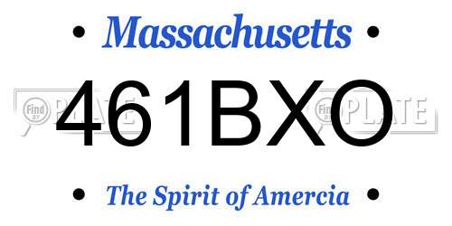 461BXO Massachusetts License Plate