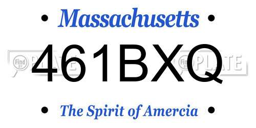 461BXQ Massachusetts License Plate
