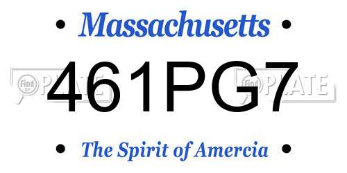 461PG7 Massachusetts License Plate