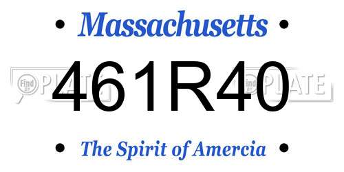 461R40 Massachusetts License Plate