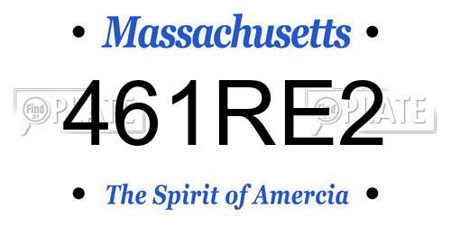 461RE2 Massachusetts License Plate