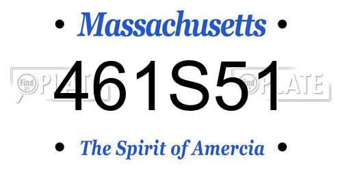 461S51 Massachusetts License Plate