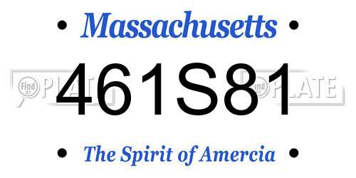 461S81 Massachusetts License Plate