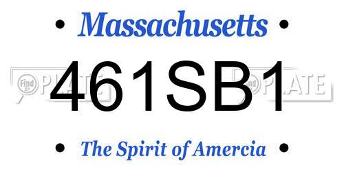 461SB1 Massachusetts License Plate
