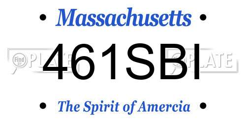 461SBI Massachusetts License Plate