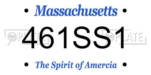 461SS1 Massachusetts License Plate