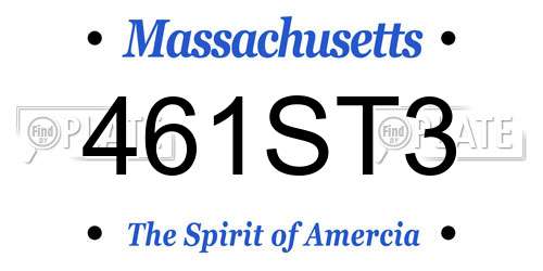 461ST3 Massachusetts License Plate
