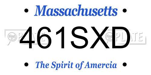 461SXD Massachusetts License Plate