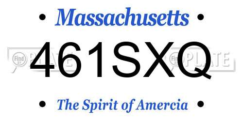 461SXQ Massachusetts License Plate